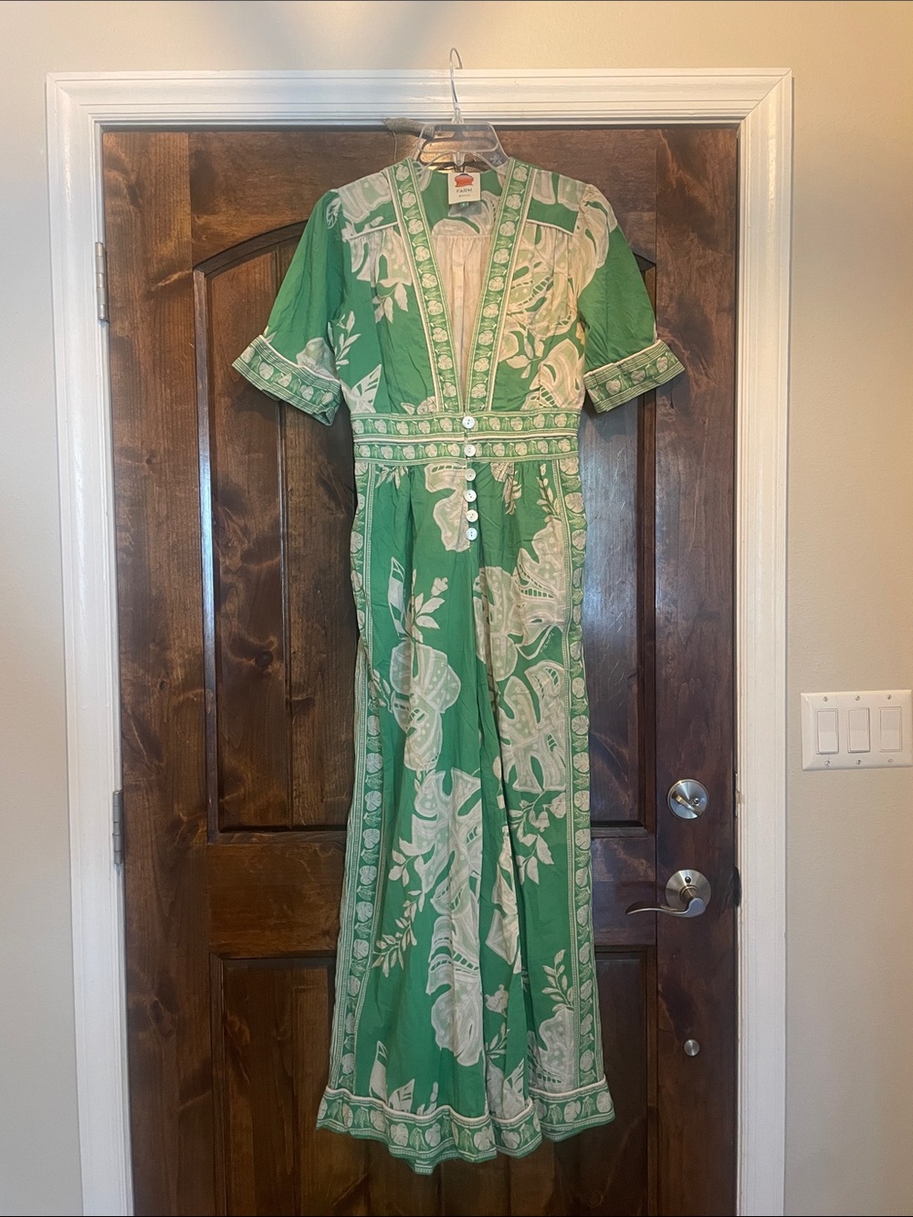 Green Lace Monsteras Jumpsuit - Picture 5 of 7